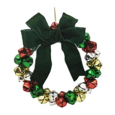 Imagem de IEUDNS Guirlanda de Natal com Sino e Laço - Presente Decorativo Pequeno para Parede, Interior, Casamento e Porta de Entrada, Style H