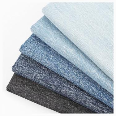 Imagem de Tecido Jeans Resistente Ao Desbotamento, Largura De 63" Algodão, Não Elástico, Para Costura, Artesanato Por Metro(Blue D,10x1.6M)
