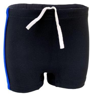 Imagem de Sunga Infantil Proteção Solar Uv Surf Vibes Preto Natação Praia Piscina Juvenil Até 14 Anos-Masculino