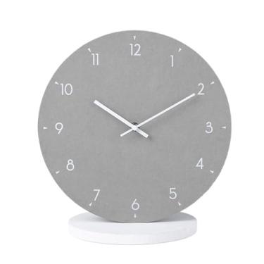 Imagem de Relógio de parede Relógio de parede com painel colorido, estilo nórdico minimalista, funcionamento silencioso e alimentado por bateria para decoração de casa(Light gray)