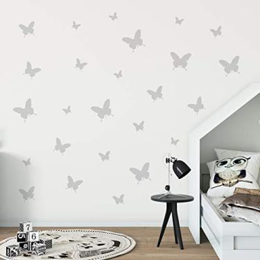 Imagem de Adesivo de Parede Borboletas em Prata 25un Cobre 1,5m²