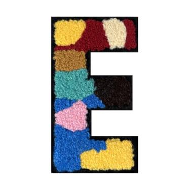 Imagem de 1 PÇ Patch de letra de chenille de ferro de camuflagem de 11,4 cm – Remendos do alfabeto para roupas, jaquetas, mochilas, chapéus para decoração personalizada, nome personalizado e artesanato. (E)