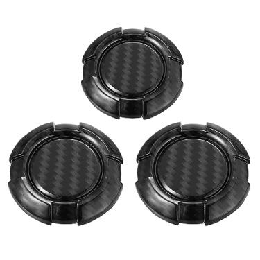 Imagem de X AUTOHAUX Tampa de tomada de chave de porta externa do carro para Jeep Wrangler JL JLU Gladiador JT 2018-2021 Protetor de orifício de chave de painel externo de fibra de carbono preto 3 peças