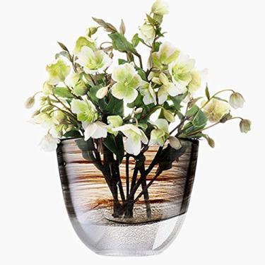 Imagem de YYBOES Vaso de vidro para flores, vaso de flores para flores, vaso de vidro feito à mão, decoração decorativa com arranjo de flores coloridas, decoração criativa para entrada da sala de estar, vintage