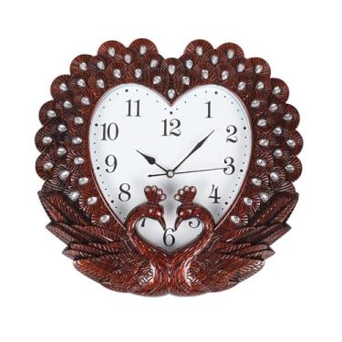 Imagem de Relógio de parede moderno movimento silencioso relógio operado por bateria pavão estilo criativo redondo decoração de casa relógios de cozinha para decoração de sala de estar, escritório em casa e