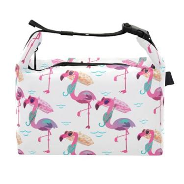 Imagem de STAYTOP Lancheira flamingo com fivela de alça, lancheira isolada para meninos e meninas, lancheira térmica para trabalho escolar