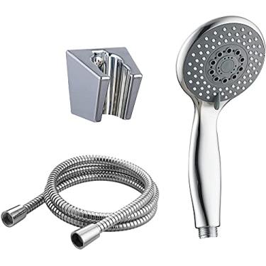 Imagem de YYBOES Chuveiro de cabeça de chuveiro filtro de chuveiro elétrico 3 mais funções cabeça de chuveiro de substituição universal suporte cromado embutido e 1,5 metro menos que aço showe