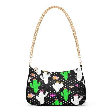 Imagem de CEBUGI Bolsas transversais para mulheres, bolsa de ombro verde e branca, bolsa clutch estilosa com alça de corrente