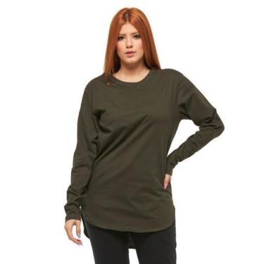Imagem de Camiseta Longline Manga Comprida Longa Feminina Oversized-Feminino