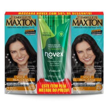 Imagem de Embelleze kit tintura maxton 2.0 preto natural c/ 2 tintas+masc.tratam