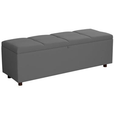 Imagem de Baú Recamier Espanha Veludo Chumbo 160 Cm