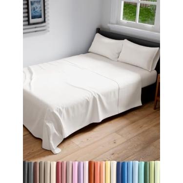 Imagem de Jogo de lençol casal GG extra longo estendido casal GG - confortável, respirável e refrescante - cabe em colchões de 20 a 40 cm com bolsos profundos - 137 x 203 cm - Roupa de cama luxuosa macia, sem