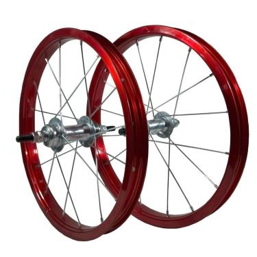 Imagem de Roda Traseira Aro 16 De Alumínio Colorido Para Bicicleta Infantil Cor Vermelha
