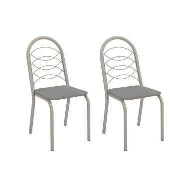 Imagem de Kit 2 Cadeiras Sala Jantar Holanda 2c009nk Aço 2 Un Niquel-boucle Cinza - Kappesberg