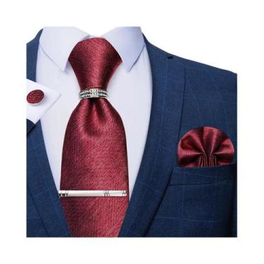 Imagem de Conjunto De Gravata Masculina Azul Royal Com Estampa Xadrez, Clipe Pra