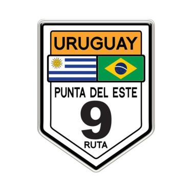 Imagem de Adesivo Resinado Uruguay Punta Del Este Ruta 9 6,2x8cm Cor Preto