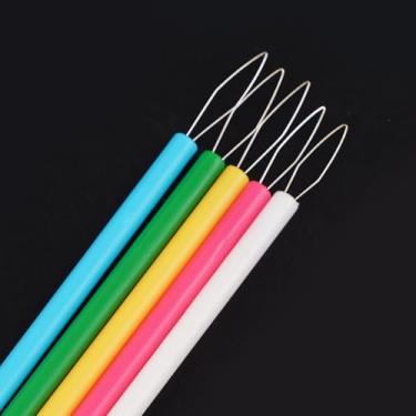 Imagem de Pacote com 5 passadores de agulha, máquina de costura automática e ferramenta auxiliar de linha de costura manual, cores sortidas