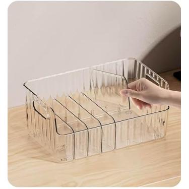 Imagem de BSTKEY Organizador de pacotes de temperos, organizador de alimentos com 8 compartimentos removíveis divididos, organizador de plástico para armário de despensa de cozinha, caixa de organização de