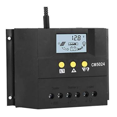 Imagem de Acouto Controlador de Carga/descarga Solar 50A PWM Sistemas de Bateria 12V/24V - Regulador de Energia Inteligente Com Display LCD, Compensação Automática de Temperatura e Múltiplas Proteções