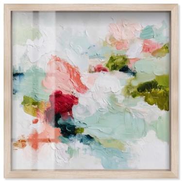 Imagem de Happy Jumble V Shadowbox Print Living Room Wall Art por Art Remedy, moldura loira, 78 x 79 cm