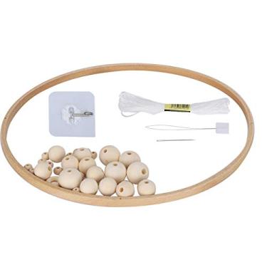 Imagem de GLOGLOW Materiais Feitos à Mão Contas de Madeira Enfeites Artesanais Artesanais Com Tinta Segura para Decoração de Casa Berço Presente de Parede Kit de Sinos de DIY, Kit de Sinos de de Contas de
