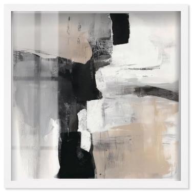Imagem de Shades of Gray I Shadowbox Print Minimalista Wall Art por Art Remedy, moldura branca, 63 x 63 cm