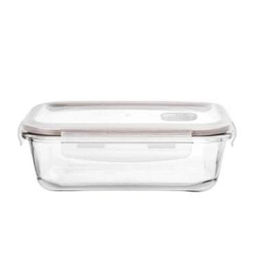 Imagem de Pote Hermético de Vidro 1000ml Retangular para Alimentos – Opções Sem Divisória, 2 ou 3 Divisórias – Compatível com Micro-ondas, Freezer, Forno e Lava-Louças