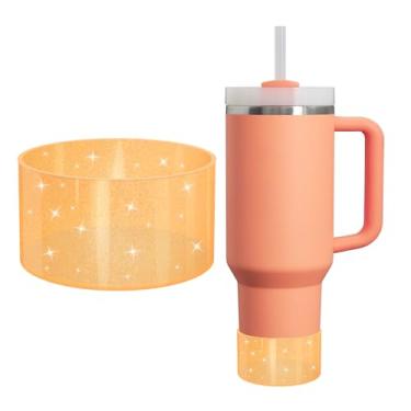 Imagem de ZXFYE Bota de silicone gradiente Jelly Lustre, compatível com Stanley H2.0 567.0-1,134.0 g e Owala Sway 850.5 g 1,134.0 g, capa protetora com glitter brilhante, capa de proteção contra choques com