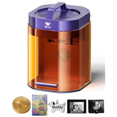 Imagem de WECREAT Gravador a laser Lumos, diodo de 10 W + laser duplo IR de 3 W, velocidade de 4000 mm/s, gravação em metal colorido, resolução de 8K, gravação de superfície curva, foco automático/manual, para