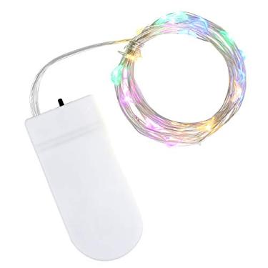 Imagem de Luzes de fita LED fio cobre com bateria flexíveis fada para decoração interiores feriados jardins e festas