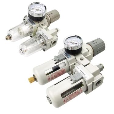 Imagem de AC2010-02 AC3010-03 AC4010-04D Regulador de pressão pneumático separador de água de óleo compressor de drenagem manual filtro de ar 1 peça (apenas AC4010-04D, filtro de fibra)