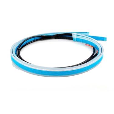 Imagem de Kit Fita Led Capô 1,20m + 2 Drl Farol C Seta Sequencial 60cm Universal Fita Flexível para Carros