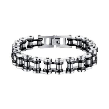 Imagem de Pulseira Masculina Punk Rock De Aço Inoxidável 316L Com Corrente De Mo