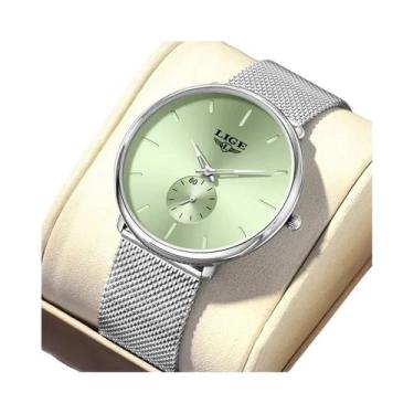 Imagem de Relógio De Pulso Feminino Ultra Fino Em Malha Quartz NOVO LIGE Clássic