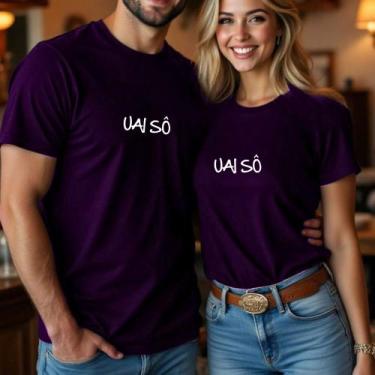 Imagem de Camiseta Feminina Masculina Uai Sô Roça Country Casal Moda Agro, Roxo,