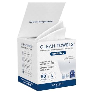 Imagem de Clean Skin Club Clean Towels Toalha de rosto grande, 100% de base biológica USDA, toalha de rosto descartável, aceito pela associação de eczema, lenços secos removedores de maquiagem, ultramacios, 1