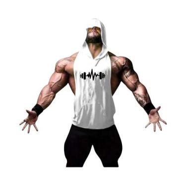 Imagem de Colete De Fitness Masculino Com Capuz Para O Verão, Padrão Criativo Im