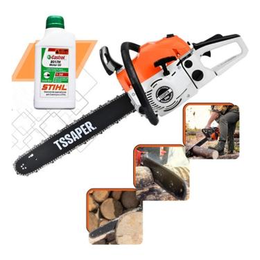 Imagem de Motosserra a Gasolina T-ssaper Mg52cc com Sistema Anti Vibraçao 3hp Super Forte