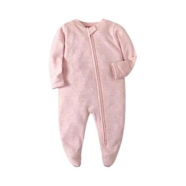 Imagem de Pijamas De Algodão Unissex Com Zíper E Mangas Longas Para Bebês De 0 a