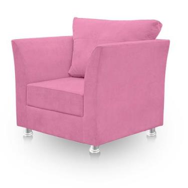 Imagem de Poltrona Decorativa para Sala e Quarto Lisboa Suede Rosê - Sonho das P