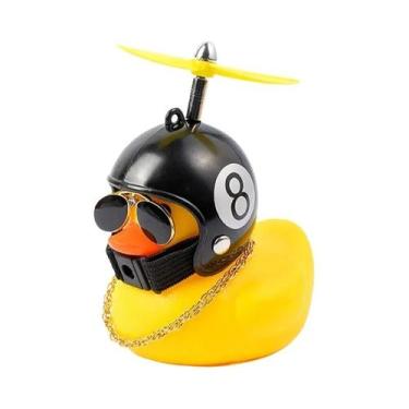 Imagem de Capacete De Motocicleta Preto Com Ornamento De Pato Amarelo, Presente 