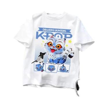 Imagem de Camiseta Infantil De Manga Curta Kpop Demon Hunters, Design De Tigre H