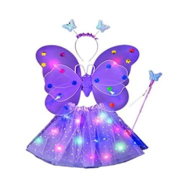 Imagem de Tiara De Asa De Fada Com Luz LED Brilhante Para Fantasia De Festa E Co