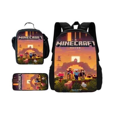 Imagem de Mochila Escolar Infantil Com Lancheira E Estojo De Lápis M-My W-Worlds