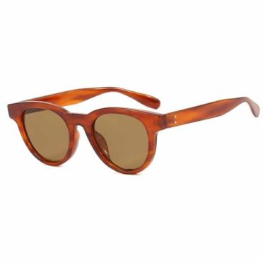 Imagem de Óculos de Sol Ovais em Gelatina Coloridos Unissex com Proteção UV400 para Esportes ao Ar Livre, Corrida e Ciclismo, Marrom