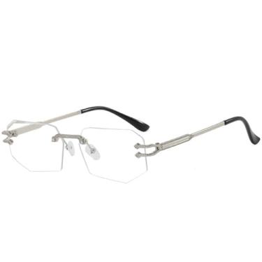 Imagem de Óculos de Sol Pequenos e Gradientes Sem Aro para Homens e Mulheres, com Proteção UV400, Ideais para Esportes ao Ar Livre, Corrida e Ciclismo, Prata e Transparente