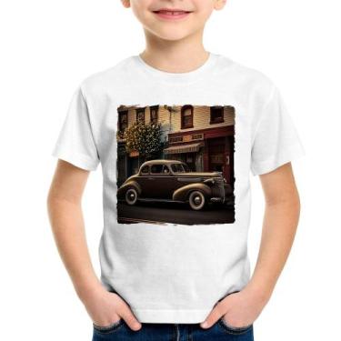 Imagem de Camiseta Infantil Carro antigo na cidade - Foca na Moda, Branco, 10