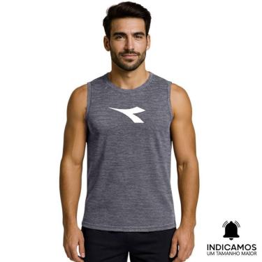 Imagem de Regata Machão Diadora Big Logo EXC Masculina - Cinza Claro XGG-Masculino
