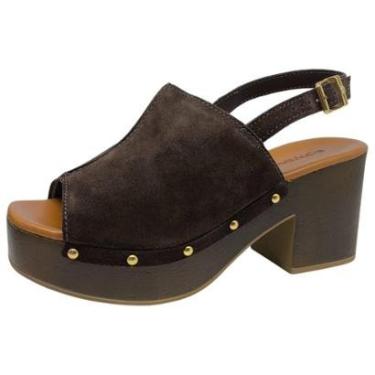 Imagem de Sandália Feminina Plataforma Alta Couro Conforto Bottero-Feminino