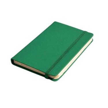 Imagem de Caderneta Pequena Tipo Moleskine SEM PAUTA, Caderno de Anotações Pequeno 15x10 Capa Dura com Elástico (Verde)